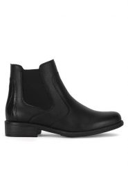 Remonte Botki D0F70-01 Czarny. Czarne botki damskie Remonte, ze skóry, bez obcasa, na płaskiej podeszwie, bez zapięcia. Za 309.99 zł.