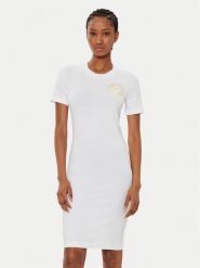 Versace Jeans Couture Sukienka codzienna 78HAOT00 Biały Slim Fit. Białe sukienki damskie Versace Jeans Couture, na co dzień, xxs, bez wzorów, z bawełny, bez kołnierzyka, bez ramiączek, proste. Za 349.99 zł.