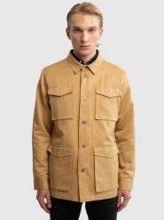 Kurtka męska z dodatkiem lnu brązowa Platos 802. Brązowe kurtki treningowe męskie Big Star, l, bez wzorów, z bawełny. W wyprzedaży za 119.99 zł.