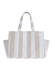 BLE Shopper bag w kolorze biało-beżowym - 43 x 30 x 20 cm rozmiar: onesize. Białe shopper bag damskie BLE, bez wzorów, z materiału, na ramię, bez dodatków. Za 33.52 zł.