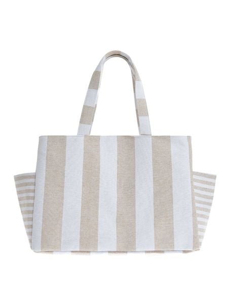 BLE Shopper bag w kolorze biało-beżowym - 43 x 30 x 20 cm rozmiar: onesize. Białe shopper bag damskie BLE, bez wzorów, z materiału, na ramię, bez dodatków. Za 42.67 zł.