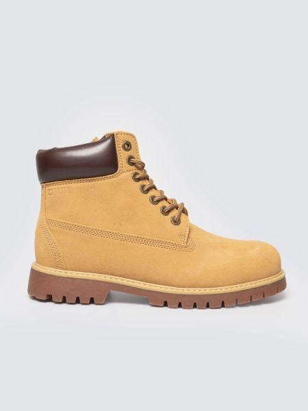 Trapery męskie ze skóry naturalnej zamszowej brązowe OO174136 802. Brązowe buty zimowe męskie Big Star, ze skóry, bez zapięcia. Za 299.99 zł.