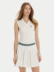Lacoste Koszulka techniczna PF0614 Biały Slim Fit. Białe bluzki sportowe damskie Lacoste, bez wzorów, z syntetyku, bez ramiączek. Za 309.99 zł.
