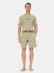 Emporio Armani Underwear Piżama EM000400 AF18890 U8046 Zielony Regular Fit. Zielone piżamy męskie Emporio Armani Underwear, l, bez wzorów, z bawełny, bez ramiączek. Za 439.99 zł.