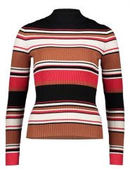 ESPRIT Sweter w kolorze czarno-czerwono-jasnobrązowym rozmiar: S. Brązowe golfy damskie Esprit, s, bez wzorów, bez ramiączek. Za 57.20 zł.