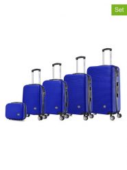 Canadian Peak 5-częściowy zestaw "Solomuneak" w kolorze niebieskim rozmiar: onesize. Niebieskie walizki Canadian Peak, bez wzorów, z materiału. Za 537.95 zł.