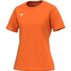Koszulka damska Mizuno Team. Brązowe topy sportowe damskie Mizuno, l, bez wzorów, z materiału, bez ramiączek. Za 120.50 zł.