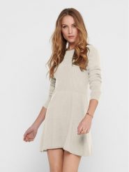 ONLY Sukienka dzianinowa 15185761 Écru Regular Fit. Sukienki damskie Only, l, bez wzorów, z dzianiny, bez kołnierzyka, bez ramiączek. Za 199.99 zł.