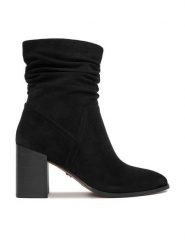 Nine West Botki CEO-JAMILAH-01 Czarny. Czarne botki damskie Nine West, z materiału, bez obcasa, na słupku, bez zapięcia. Za 269.99 zł.
