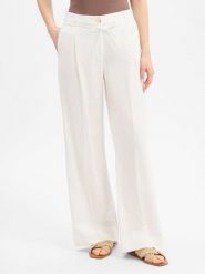 Opus Spodnie z lnem - Meeri coastal Kobiety Bawełna biały, 34. Białe spodnie materiałowe damskie Opus, bez wzorów, z bawełny, eleganckie. Za 329.95 zł.