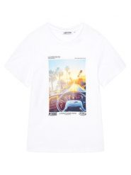 Original Marines T-Shirt DFP4202YM Biały Regular Fit. Białe t-shirty chłopięce Original Marines, bez wzorów, z bawełny, bez ramiączek. Za 59.99 zł.