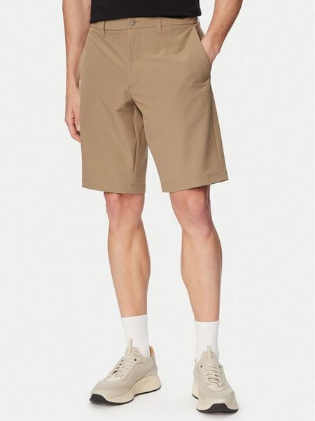 BOSS Szorty materiałowe S Commuter 10.5 Inch 50540337 Zielony jasny Slim Fit. Zielone szorty męskie Boss, z materiału, bez kołnierzyka. Za 327.99 zł.