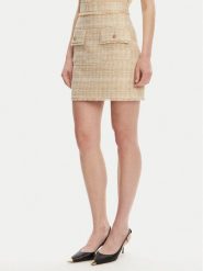 Marciano Guess Spódnica mini 5GGD15 7302A Beżowy Regular Fit. Brązowe spódniczki damskie Marciano Guess, z aplikacjami, z bawełny, mini. Za 495.00 zł.