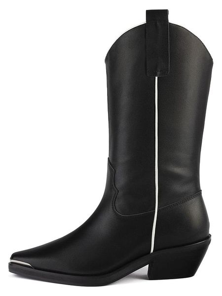 Loft37 Skórzane botki w kolorze czarnym rozmiar: 41. Czarne botki damskie loft37, eleganckie, bez obcasa, bez zapięcia. Za 546.48 zł.