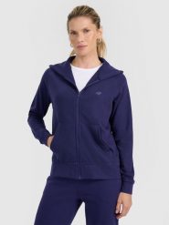 4F Bluza dresowa rozpinana z kapturem damska - granatowa S. Niebieskie bluzy z kapturem damskie 4f, s, z bawełny. W wyprzedaży za 119.99 zł.