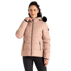 Kurtka Narciarska Damska Glamorize V. Brązowe kurtki damskie Dare 2b, xs, bez wzorów, z materiału, z kapturem, narciarskie. Za 383.99 zł.