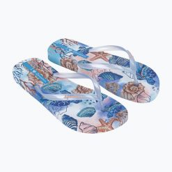 Klapki damskie Ipanema Verao Tropical. Niebieskie klapki damskie Ipanema, bez wzorów, bez obcasa. Za 109.99 zł.