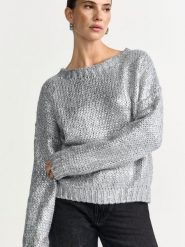 Rich & Royal Sweter z dzianiny z zawartością alpaki Kobiety Sztuczne włókno srebrny, XS. Szare swetry klasyczne damskie Rich & Royal, xs, z dzianiny, bez kołnierzyka. Za 599.95 zł.