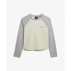 Damska koszulka z długim rękawem Superdry Essential. Szare t-shirty damskie Superdry., s, bez wzorów, bez kołnierzyka. Za 191.35 zł.