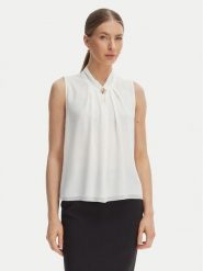 Rinascimento Bluzka CFC0127646003 Biały Regular Fit. Białe bluzki damskie RINASCIMENTO, s, bez wzorów, z syntetyku, bez ramiączek. Za 399.99 zł.