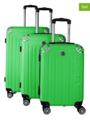 Geographical Norway 3-częściowy zestaw "Softless" w kolorze zielonym rozmiar: onesize. Zielone walizki Geographical Norway, bez wzorów, z materiału. Za 347.99 zł.