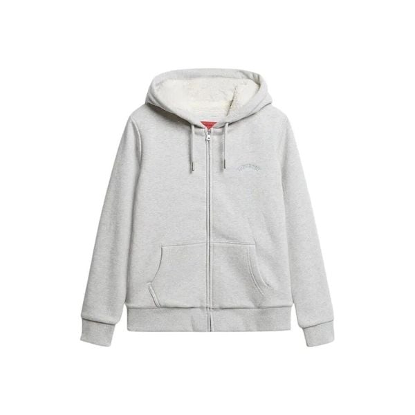 Damska bluza zapinana na zamek z kapturem z wełnianą podszewką Superdry. Szare bluzy sportowe damskie Superdry., s, z bawełny. Za 404.05 zł.