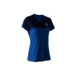 Koszulka do piłki nożnej FF100 Francja damska. Białe t-shirty damskie KIPSTA, l, bez wzorów, z bawełny, bez kołnierzyka. Za 44.99 zł.