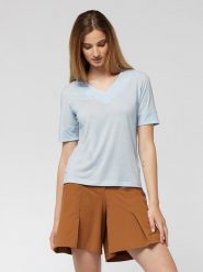 LaMunt Koszulka funkcyjna "Alexandra" w kolorze błękitnym rozmiar: 38. Niebieskie bluzki sportowe damskie LaMunt, z materiału, bez kołnierzyka, bez ramiączek. Za 173.99 zł.