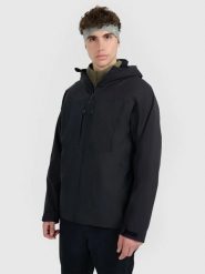 KURTKA TREKKINGOWA MĘSKA 4F Z KAPTUREM TTJAM1010 XXL. Czarne kurtki treningowe męskie 4f, m, bez wzorów, z dresówki, do biegania. Za 399.99 zł.