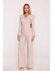 Made of emotion Kombinezon w kolorze beżowym rozmiar: L. Brązowe kombinezony damskie Made Of Emotion, l, bez wzorów, bez kołnierzyka, bez ramiączek. Za 299.99 zł.