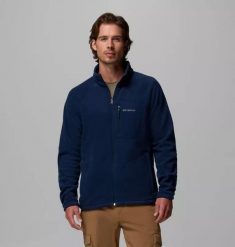 Bluza sportowa męska Columbia Fast Trek II Full Zip Fleece. Niebieskie bluzy bez kaptura męskie Columbia, bez wzorów, z materiału, sportowe, bez kołnierzyka, bez ramiączek. Za 271.00 zł.