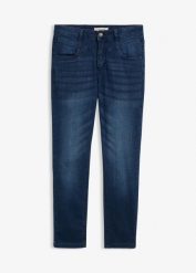 Jeansy skinny, high waist, cropped. Niebieskie jeansy damskie bonprix, z podwyższonym stanem. Za 112.99 zł.