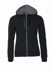 Clique Classic Hoody Full Zip Women – Damska bluza z kapturem na zamek. Czarne bluzy z kapturem damskie CLIQUE, s, z bawełny. Za 336.55 zł.