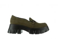 Półbuty Bayla-196 20EF126-06 D87 196022, Zielony, Skóra naturalna - 40. Zielone półbuty damskie Bayla, bez wzorów, ze skóry, klasyczne, bez obcasa. W wyprzedaży za 134.10 zł.
