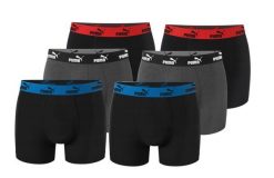 Bokserki majtki męskie Puma Boxershorts 6-pak bawełniane. Czarne bokserki męskie Puma, bez wzorów, z bawełny. Za 179.00 zł.