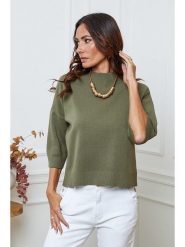 So Cachemire Sweter "Dylia" w kolorze khaki rozmiar: S. Brązowe golfy damskie So Cachemire, s, ze splotem, bez kołnierzyka. Za 174.43 zł.