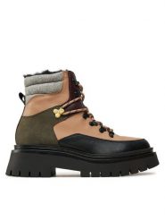 Pepe Jeans Botki PLS50526 Beżowy. Brązowe botki damskie Pepe Jeans, z jeansu, bez obcasa, na płaskiej podeszwie, bez zapięcia. Za 529.99 zł.