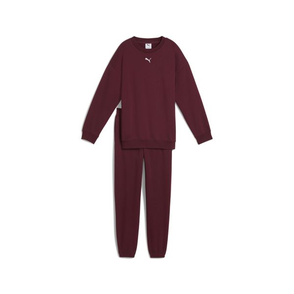 Młodzieżówy dres oversize Loungewear PUMA. Czerwona spodnie dresowe damskie Puma, m, bez wzorów, z dresówki. Za 269.00 zł.