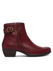 Pikolinos Botki Utiel W7P-8501 Bordowy. Czerwone botki damskie Pikolinos, ze skóry, bez obcasa, na słupku, bez zapięcia. Za 759.99 zł.