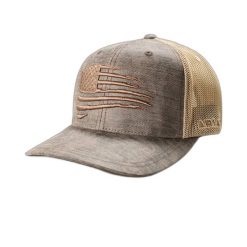 Czapka Trucker Ariat Patriot Flag. Brązowe czapki męskie Ariat, bez wzorów, sportowe. Za 246.50 zł.