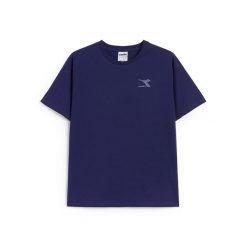 Koszulka damska DIADORA L.T-SHIRT SS CHROMIA. Niebieskie bluzki sportowe damskie Diadora, l, bez wzorów, bez ramiączek. Za 39.99 zł.