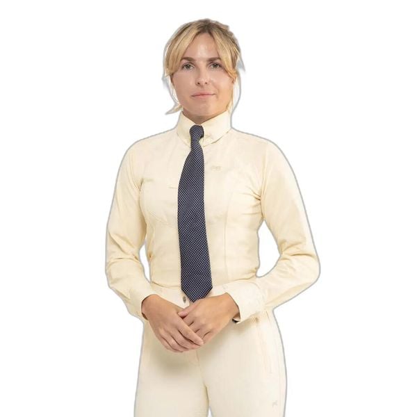 Damska koszula jeździecka z długim rękawem Premier Equine Tessa. Białe koszule damskie PREMIER EQUINE, bez wzorów, z materiału, eleganckie, bez kołnierzyka, bez ramiączek. Za 317.00 zł.