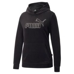 Puma Bluza Ess+ Velour 67000801. Czarne bluzy bez kaptura damskie Puma, xs, z dresówki. Za 125.47 zł.