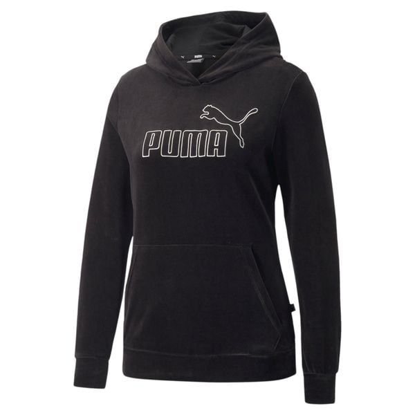 Puma Bluza Ess+ Velour 67000801. Czarne bluzy bez kaptura damskie Puma, xs, z dresówki. Za 125.47 zł.