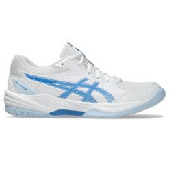 Damskie buty halowe Asics Gel-Task 4. Białe buty sportowe na co dzień damskie Asics, bez wzorów, ze skóry, do biegania. Za 387.00 zł.