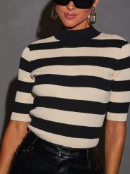 LA Angels Sweter w kolorze czarno-kremowym rozmiar: M. Brązowe golfy damskie LA Angels, m, bez wzorów, bez ramiączek. Za 178.79 zł.