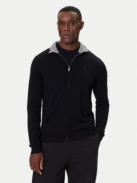 KARL LAGERFELD Kardigan 655004 554399 Czarny Slim Fit. Czarne kardigany męskie Karl Lagerfeld, m, bez wzorów, z wełny, bez kołnierzyka. Za 879.99 zł.