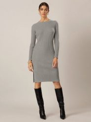 APART Sukienka dzianinowa w kolorze szarym rozmiar: 42. Szare sukienki damskie Apart, bez wzorów, z dzianiny, bez kołnierzyka, bez ramiączek, midi. Za 182.72 zł.