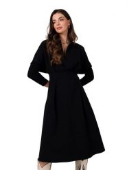 Be Wear Sukienka w kolorze czarnym rozmiar: XL. Czarne sukienki damskie Be Wear, xl, bez wzorów, bez kołnierzyka, bez ramiączek, midi, rozkloszowane. Za 314.95 zł.