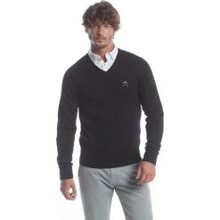 Polo Club C.H.A sweter męski M czarny. Czarne swetry męskie Polo Club C.H..A, m, bez wzorów, bez kołnierzyka. W wyprzedaży za 199.00 zł.